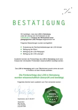 Teilnahmebescheinigung an Studie