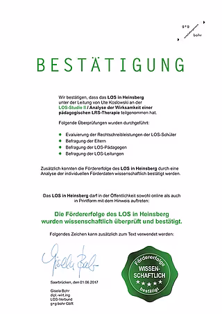 Teilnahmebescheinigung an Studie